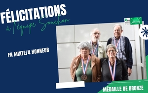 Médaille de bronze pour l'équipe SOUCHON en FN Mixte/4 Honneur