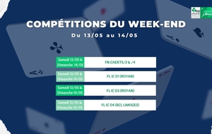 Compétitions du week-end : du 13/05 au 14/05 2023