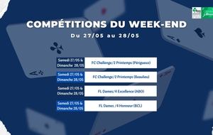 Compétitions du week-end : du 27/05 au 28/05 2023	