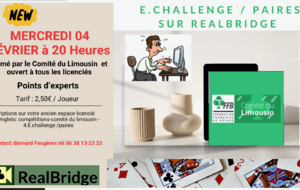 Mercredi 4 février => 5ème séance E.Challenge du Comité sur RealBridge