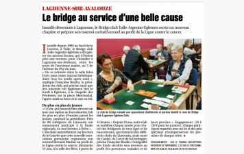 Le Club de Tulle devient BTAE (Bridge Club Laguenne Egletons Tulle)
