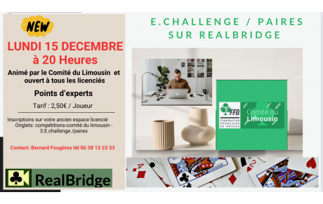 Challenge E-Bridge par paire du Comité 2025/2026